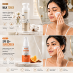 Blissify Milk Face Toner & Sunscreen Combo (100ml + 50ml) ) | Hydrating Toner + SPF Sun Protection for Glowing Skin