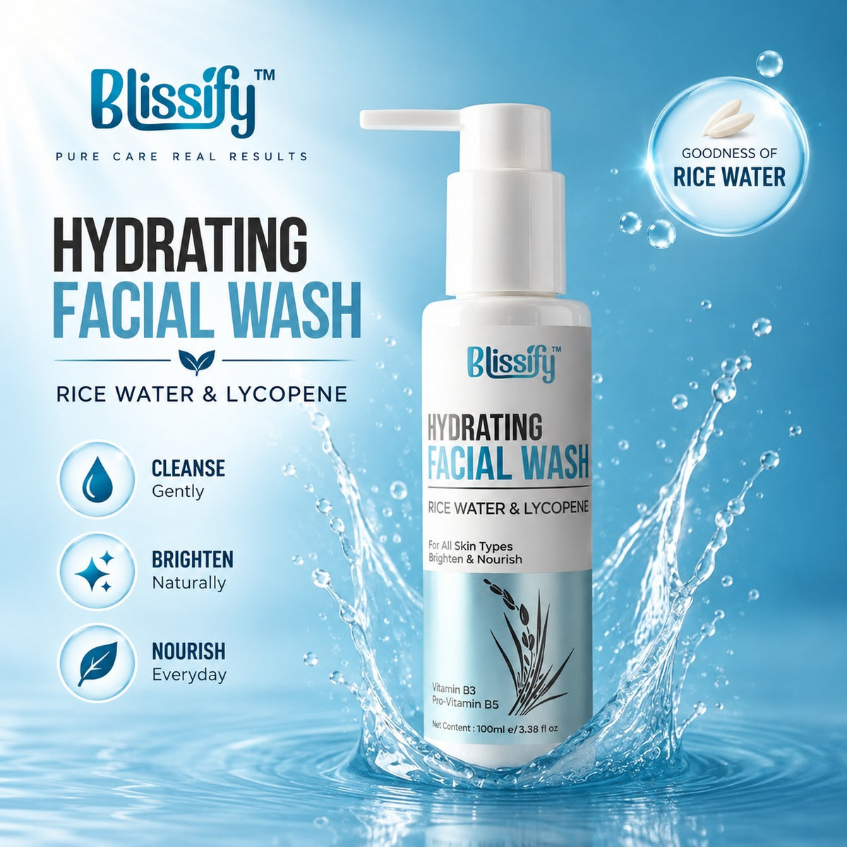 Blissify Rice Water Brightening Face Wash